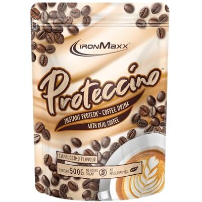 IronMaxx Proteccino Cappuccino 500g Beutel Protein Kaffee mit echtem Kaffee-Extrakt und Koffein Ohne Zuckerzusatz und Konservierungsstoffe IronMaxx Proteccino Cappuccino 500g Beutel Protein Kaffee mit echtem Kaffee-Extrakt und Koffein Ohne Zuckerzusatz und Konservierungsstoffe