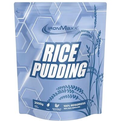 IronMaxx Rice Pudding – 2000g Beutel Hochwertiges Instant Reismehl zur Zubereitung von Reispudding Veganer Reis Pudding als fettarme und zuckerarme Quelle für Energie IronMaxx Rice Pudding – 2000g Beutel Hochwertiges Instant Reismehl zur Zubereitung von Reispudding Veganer Reis Pudding als fettarme und zuckerarme Quelle für Energie