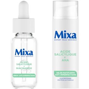 Mixa Anti-Unreinheiten Gesichtspflege Duo: Salicysäure & Niancinamid Serum 30ml gegen Unreine Haut + Mattierende Gel Creme 50ml Mixa Anti-Unreinheiten Gesichtspflege Duo: Salicysäure & Niancinamid Serum 30ml gegen Unreine Haut + Mattierende Gel Creme 50ml