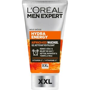 L'Oréal Men Expert XXL Gesichtsreinigung gegen müde Haut für Männer, Erfrischendes Waschgel gegen Unreinheiten, Herren Cleanser für das Gesicht mit Guarana und Vitamin C, Hydra Energy, 1 x 150 ml L'Oréal Men Expert XXL Gesichtsreinigung gegen müde Haut für Männer, Erfrischendes Waschgel gegen Unreinheiten, Herren Cleanser für das Gesicht mit Guarana und Vitamin C, Hydra Energy, 1 x 150 ml