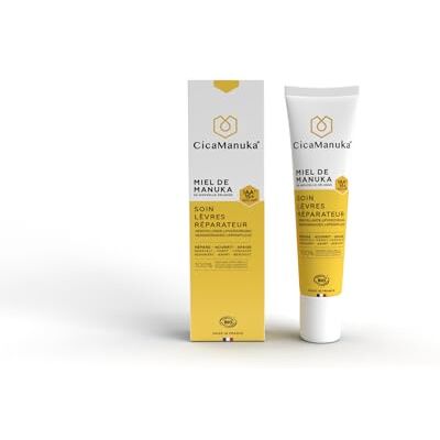 CICAMANUKA Wiederherstellende Lippenpflege mit Manuka IAA15+ Honig – fördert die Reparatur der Lippen – Bio-zertifiziert – 15 ml CICAMANUKA Wiederherstellende Lippenpflege mit Manuka IAA15+ Honig – fördert die Reparatur der Lippen – Bio-zertifiziert – 15 ml