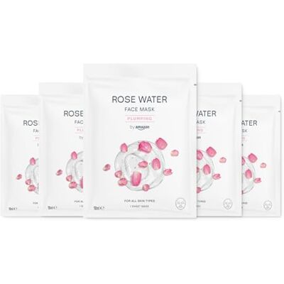 by Amazon Rosenwasser, aufpolsternde Gesichtsmaske, 18 ml, 5er-Pack by Amazon Rosenwasser, aufpolsternde Gesichtsmaske, 18 ml, 5er-Pack