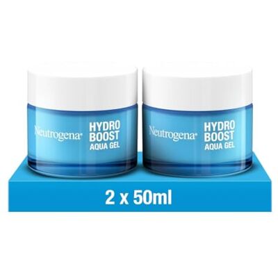 Neutrogena Hydro Boost Aqua Gel, schnell einziehendes Gesichtsgel, 2 x50 ml Feuchtigkeitsspendende Gesichtscreme mit Hyaluronsäure, Aminosäuren & Elektrolyten, für normale und Mischhaut Neutrogena Hydro Boost Aqua Gel, schnell einziehendes Gesichtsgel, 2 x50 ml Feuchtigkeitsspendende Gesichtscreme mit Hyaluronsäure, Aminosäuren & Elektrolyten, für normale und Mischhaut