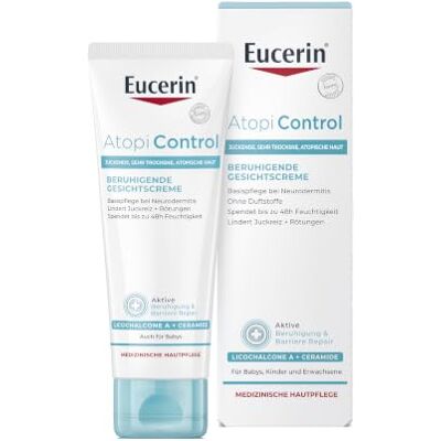Eucerin AtopiControl ® Gesichtscreme 50ml Pflegt trockene & atopische Gesichtshaut, lindert Juckreiz & Rötungen, 48h Feuchtigkeit, mit Ceramiden & Licochalcone A Eucerin AtopiControl ® Gesichtscreme 50ml Pflegt trockene & atopische Gesichtshaut, lindert Juckreiz & Rötungen, 48h Feuchtigkeit, mit Ceramiden & Licochalcone A