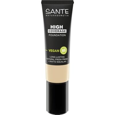 Sante Naturkosmetik High Coverage Natural Foundation 01 Cool Ivory, vegane Grundierung mit Bio-Peptiden, mit hoher Deckkraft und einem natürlichen Finish, pflegende und nachhaltige Formel, 25 ml Sante Naturkosmetik High Coverage Natural Foundation 01 Cool Ivory, vegane Grundierung mit Bio-Peptiden, mit hoher Deckkraft und einem natürlichen Finish, pflegende und nachhaltige Formel, 25 ml