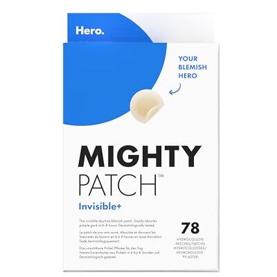 HERO COSMETICS Hero Mighty Patch Invisible+ Pickel-Patches von , klare Hydrokolloid-Pflaster zur Akne-Behandlung, 78 Stück HERO COSMETICS Hero Mighty Patch Invisible+ Pickel-Patches von , klare Hydrokolloid-Pflaster zur Akne-Behandlung, 78 Stück