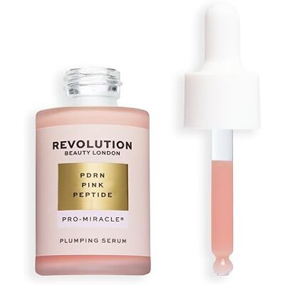 Revolution Beauty London Revolution Pro Miracle PDRN & Pink Peptide Serum, kollagenfördernde Hautpflege, glättet feine Linien und Falten, polstert auf und spendet Feuchtigkeit, 30ml Revolution Beauty London Revolution Pro Miracle PDRN & Pink Peptide Serum, kollagenfördernde Hautpflege, glättet feine Linien und Falten, polstert auf und spendet Feuchtigkeit, 30ml