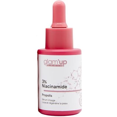 GLAM UP Paris – glättendes Gesichtsserum – 3% Niacinamid – Propolis – glattere und strahlende Haut – K-Beauty – Damen & Herren – 30 ml GLAM UP Paris – glättendes Gesichtsserum – 3% Niacinamid – Propolis – glattere und strahlende Haut – K-Beauty – Damen & Herren – 30 ml