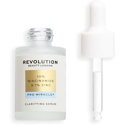 Revolution Beauty London Revolution Pro Miracle 10% Niacinamide 1% Zinc Serum, gezielte Pflege gegen Unreinheiten, unterstützt einen ebenmäßigen Teint, ideal für unreine Haut, 30ml Revolution Beauty London Revolution Pro Miracle 10% Niacinamide 1% Zinc Serum, gezielte Pflege gegen Unreinheiten, unterstützt einen ebenmäßigen Teint, ideal für unreine Haut, 30ml