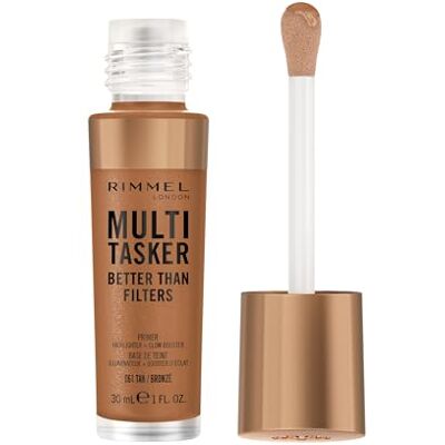 Rimmel London Rimmel Multi-Tasker Better Than Filters, 061 Tan, Gesichtsprimer, Glow Booster und Aufheller, vegane Formel, leicht, Anti-Aging-Vorteile, fotoreflektierende Pigmente, Maxi Soft-Applikator, 30 ml Rimmel London Rimmel Multi-Tasker Better Than Filters, 061 Tan, Gesichtsprimer, Glow Booster und Aufheller, vegane Formel, leicht, Anti-Aging-Vorteile, fotoreflektierende Pigmente, Maxi Soft-Applikator, 30 ml