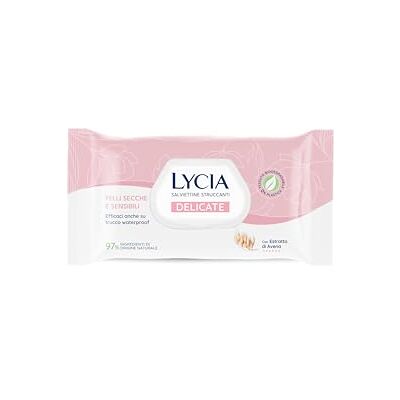 Lycia Make-up-Entferner-Tücher für trockene und empfindliche Haut, Make-up-Entferner für Gesicht und Augen, mit Hafermilch, aus 100% natürlichem Stoff, 60 Stück Lycia Make-up-Entferner-Tücher für trockene und empfindliche Haut, Make-up-Entferner für Gesicht und Augen, mit Hafermilch, aus 100% natürlichem Stoff, 60 Stück