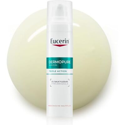Eucerin DermoPure Clinical Triple Action 3-fach tiefenwirksame Pflege 40 ml, exfolierendes Gesichtsserum mit Salicylsäure & Thiamidol, Behandlung von Unreinheiten und Akne Eucerin DermoPure Clinical Triple Action 3-fach tiefenwirksame Pflege 40 ml, exfolierendes Gesichtsserum mit Salicylsäure & Thiamidol, Behandlung von Unreinheiten und Akne