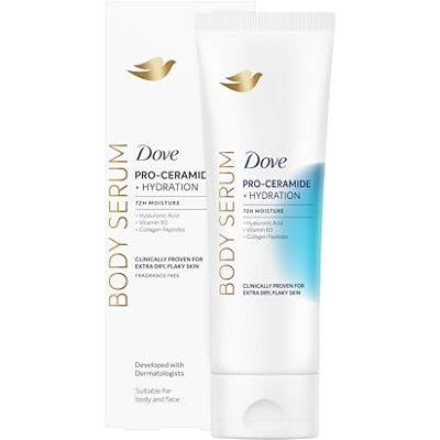 Dove Feuchtigkeitsserum Pro-Ceramide Hydration, Für Trockene und Rissige Haut, 72H Feuchtigkeit, Weiche und Elastische Haut, Mit Pro-Ceramiden, Glycerin und Kollagenpeptiden, 200 ml Dove Feuchtigkeitsserum Pro-Ceramide Hydration, Für Trockene und Rissige Haut, 72H Feuchtigkeit, Weiche und Elastische Haut, Mit Pro-Ceramiden, Glycerin und Kollagenpeptiden, 200 ml