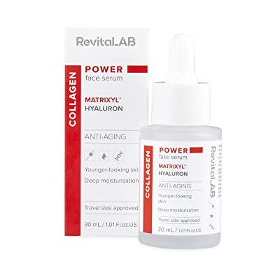 RevitaLAB Power Face Serum mit Kollagen und Matrixyl ™ Ein konzentriertes Produkt, das speziell für eine wirksame Hautpflege gegen Zeichen des Alterns entwickelt wurde RevitaLAB Power Face Serum mit Kollagen und Matrixyl ™ Ein konzentriertes Produkt, das speziell für eine wirksame Hautpflege gegen Zeichen des Alterns entwickelt wurde