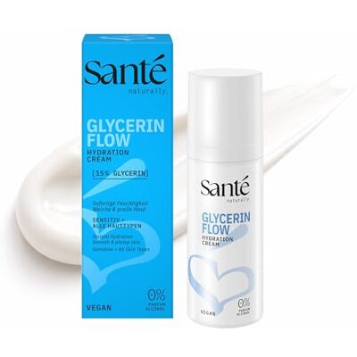 Santé naturally. Glycerin Flow Cream 50 ml intensive Feuchtigkeitscreme mit 15% Glycerin stärkt die Hautbarriere langanhaltend vegan, ohne Ethanol & Parfum Santé naturally. Glycerin Flow Cream 50 ml intensive Feuchtigkeitscreme mit 15% Glycerin stärkt die Hautbarriere langanhaltend vegan, ohne Ethanol & Parfum
