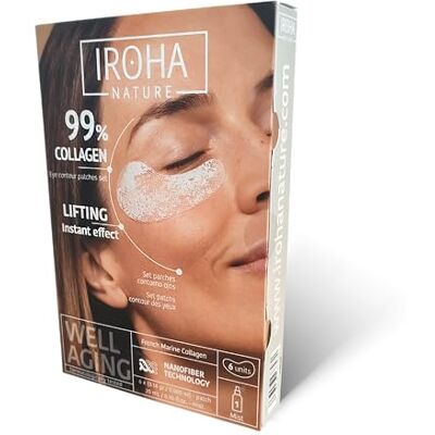 IROHA NATURE – Augenpads 99% Kollagen mit Aktivnebel 3 Paare (6 Stk.) + 20 ml Mist Sofortiger Lifting-Effekt Reduziert Falten, Tränensäcke und Augenringe Tiefe Hydratation IROHA NATURE – Augenpads 99% Kollagen mit Aktivnebel 3 Paare (6 Stk.) + 20 ml Mist Sofortiger Lifting-Effekt Reduziert Falten, Tränensäcke und Augenringe Tiefe Hydratation