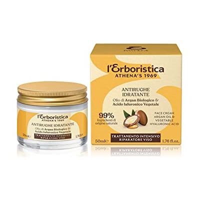 L'Erboristica Athena's Anti-Falten-Gesichtscreme – Hyaluronsäure für das Gesicht mit Arganöl, Sheabutter, Jojobaöl und Ginko Biloba – feuchtigkeitsspendende Gesichtscreme für Mischhaut – 50 ml L'Erboristica Athena's Anti-Falten-Gesichtscreme – Hyaluronsäure für das Gesicht mit Arganöl, Sheabutter, Jojobaöl und Ginko Biloba – feuchtigkeitsspendende Gesichtscreme für Mischhaut – 50 ml