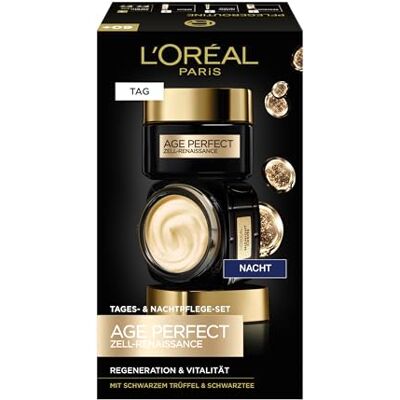L'Oreal Paris L'Oréal Paris Gesichtspflege Set, Anti-Aging Tagespflege und Nachtpflege zur Förderung der Zellregeneration, Mit Antioxidantien Formel und Vitamin E, Age Perfect Zell Renaissance, 2 x 50 ml L'Oreal Paris L'Oréal Paris Gesichtspflege Set, Anti-Aging Tagespflege und Nachtpflege zur Förderung der Zellregeneration, Mit Antioxidantien Formel und Vitamin E, Age Perfect Zell Renaissance, 2 x 50 ml
