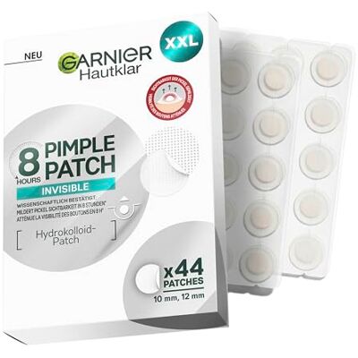 Garnier Hautklar Pimple Patches Invisible, unsichtbare Hydrokolloid Anti Pickel Patches mildern Sichtbarkeit in 8H, XXL Pack mit 44 Stück, gezielt gegen Pickel & Akne Garnier Hautklar Pimple Patches Invisible, unsichtbare Hydrokolloid Anti Pickel Patches mildern Sichtbarkeit in 8H, XXL Pack mit 44 Stück, gezielt gegen Pickel & Akne