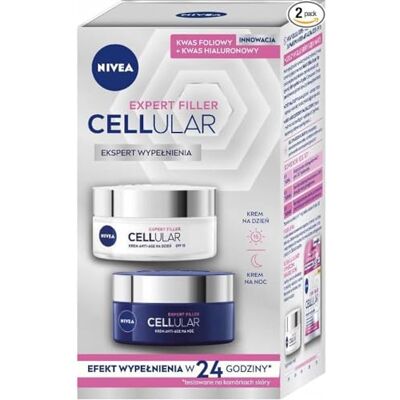 NIVEA CELLULAR Expert Filler Set Anti-Falten-Füllcremes für Tag und Nacht mit Hyaluronsäure, 2 x 50 ml NIVEA CELLULAR Expert Filler Set Anti-Falten-Füllcremes für Tag und Nacht mit Hyaluronsäure, 2 x 50 ml