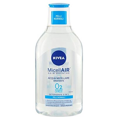 NIVEA MicellAIR 5-in-1 Mizellar-Wasser, erfrischend, 400 ml, Make-up-Entferner für Gesicht und Augen mit Mizellenkomplex ohne Ausspülen, für Gesicht, Augen und Lippen für normale Haut NIVEA MicellAIR 5-in-1 Mizellar-Wasser, erfrischend, 400 ml, Make-up-Entferner für Gesicht und Augen mit Mizellenkomplex ohne Ausspülen, für Gesicht, Augen und Lippen für normale Haut