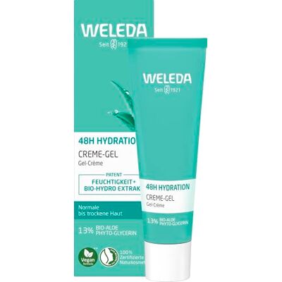 WELEDA Bio 48h Hydration Creme Gel vegane Naturkosmetik Gesichtspflege mit patentiertem Feuchtigkeit + Bio-Hydro Extrakt. Schnell einziehende Gesichtscreme mit Aloe Vera & Phyto Glycerin (1x 30ml) WELEDA Bio 48h Hydration Creme Gel vegane Naturkosmetik Gesichtspflege mit patentiertem Feuchtigkeit + Bio-Hydro Extrakt. Schnell einziehende Gesichtscreme mit Aloe Vera & Phyto Glycerin (1x 30ml)