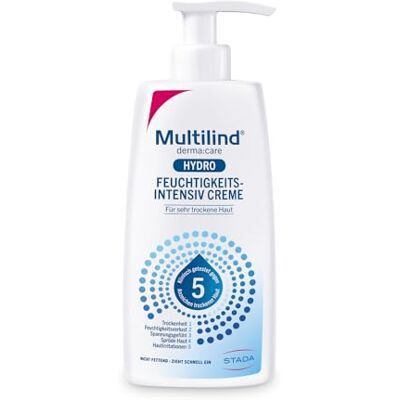 MULTILIND Derma:care Hyro Feuchtigkeits Intensiv Creme Klinisch getestete Pflege gegen trockene Haut, Vegan, Frei von Paraffinen, Silikonen & Parabenen, 250 ml MULTILIND Derma:care Hyro Feuchtigkeits Intensiv Creme Klinisch getestete Pflege gegen trockene Haut, Vegan, Frei von Paraffinen, Silikonen & Parabenen, 250 ml
