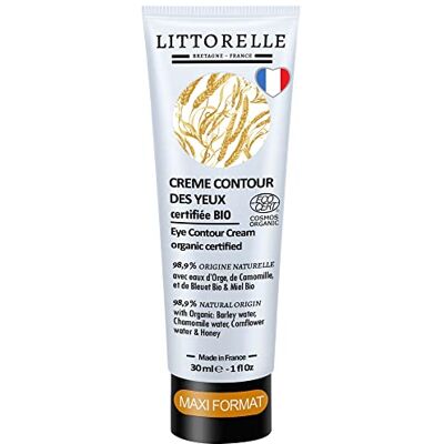 Littorelle BIO Augencreme 30 ml 99% Naturkosmetik- mit Bio Gerste, Kornblume und Kamille-Wasser, Aloe vera Empfindliche Augenpflege gegen Augenringe, Tränensäcke, Falten, Schwellungen Made in Frankreich Littorelle BIO Augencreme 30 ml 99% Naturkosmetik- mit Bio Gerste, Kornblume und Kamille-Wasser, Aloe vera Empfindliche Augenpflege gegen Augenringe, Tränensäcke, Falten, Schwellungen Made in Frankreich