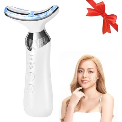 CARER SPARK Gesichtsmassagegerät Gegen Falten, 4-in-1 RF Hals Gesicht Massagegerät Gesichtsformer EMS Schallwellenvibration Licht für Anti-Aging Lifting und Straffung erschlaffter Haut CARER SPARK Gesichtsmassagegerät Gegen Falten, 4-in-1 RF Hals Gesicht Massagegerät Gesichtsformer EMS Schallwellenvibration Licht für Anti-Aging Lifting und Straffung erschlaffter Haut