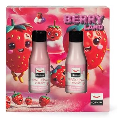 Aquolina Geschenkset Fragolina di Bosco – BERRY LAND – Duschgel 125 ml + Körpermilch 125 ml – Duftendes Pflegeset, Made in Italy Aquolina Geschenkset Fragolina di Bosco – BERRY LAND – Duschgel 125 ml + Körpermilch 125 ml – Duftendes Pflegeset, Made in Italy