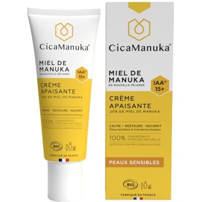 CICAMANUKA – BERUHIGENDE CREME MIT MANUKA-HONIG IAA15+ – 40 ml CICAMANUKA – BERUHIGENDE CREME MIT MANUKA-HONIG IAA15+ – 40 ml