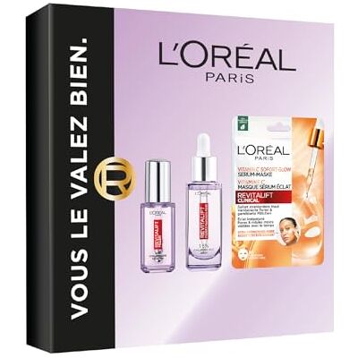 L'Oreal Paris L'Oréal Paris – Geschenkbox – Aufpolsternde Pflege Serum Filler + Augenserum + Glanzmaske mit Hyaluronsäure – für eine glatte Haut und einen strahlenden Teint – echte Größen L'Oreal Paris L'Oréal Paris – Geschenkbox – Aufpolsternde Pflege Serum Filler + Augenserum + Glanzmaske mit Hyaluronsäure – für eine glatte Haut und einen strahlenden Teint – echte Größen