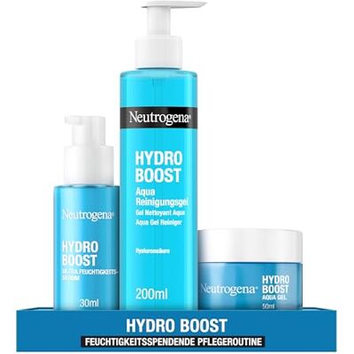 Neutrogena Hydro Boost Skincare Set mit Aqua Reinigungsgel, Aqua Perlen Gesichtsserum und Aqua Gel Gesichtscreme, Gesichtsreinigung- und pflege mit Hyaluronsäure, optimal als Geschenkset Neutrogena Hydro Boost Skincare Set mit Aqua Reinigungsgel, Aqua Perlen Gesichtsserum und Aqua Gel Gesichtscreme, Gesichtsreinigung- und pflege mit Hyaluronsäure, optimal als Geschenkset
