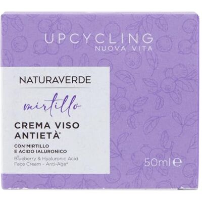 Naturaverde Gesichtscreme Upcycling Blaubeere, mit Cranberry-Extrakt und Hyaluronsäure, Anti-Aging-Wirkung, spendet Feuchtigkeit und verhindert Alterszeichen, 50 ml Naturaverde Gesichtscreme Upcycling Blaubeere, mit Cranberry-Extrakt und Hyaluronsäure, Anti-Aging-Wirkung, spendet Feuchtigkeit und verhindert Alterszeichen, 50 ml