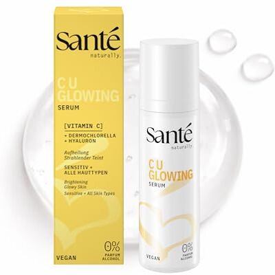 Santé naturally. C U Glowing Serum 30 ml Gesichtspflege mit Vitamin C, Dermochlorella & Hyaluron für ein ebenmäßiges Hautbild vegan, ohne Alkohol & Parfum Santé naturally. C U Glowing Serum 30 ml Gesichtspflege mit Vitamin C, Dermochlorella & Hyaluron für ein ebenmäßiges Hautbild vegan, ohne Alkohol & Parfum