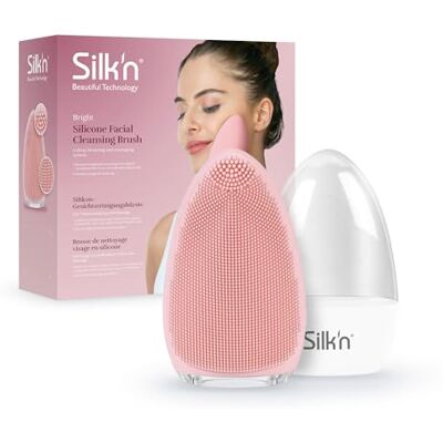 Silk'n Bright Gesichtsreinigungsbürste aus Silikon, hygienische Tiefenreinigung, sanftes Peeling und Massage, wasserfest, wiederaufladbar Rosa, FB1PE1P001 Silk'n Bright Gesichtsreinigungsbürste aus Silikon, hygienische Tiefenreinigung, sanftes Peeling und Massage, wasserfest, wiederaufladbar Rosa, FB1PE1P001