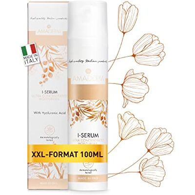 AMADERM I-Serum 100ml Gesichtsserum mit 100% reiner Hyaluronsäure und Vitamin E MADE IN ITALY Feuchtigkeitsspendendes und antioxidatives Serum für Gesicht und Hals mit Fillereffekt AMADERM I-Serum 100ml Gesichtsserum mit 100% reiner Hyaluronsäure und Vitamin E MADE IN ITALY Feuchtigkeitsspendendes und antioxidatives Serum für Gesicht und Hals mit Fillereffekt
