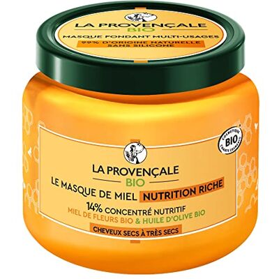 La Provençale Riche Nutrition Maske – vielseitig einsetzbar – 14% nährstoffkonzentriert – Bio-Honig & Bio-Olivenöl AOP Provence – für trockenes bis sehr trockenes Haar – 330 ml La Provençale Riche Nutrition Maske – vielseitig einsetzbar – 14% nährstoffkonzentriert – Bio-Honig & Bio-Olivenöl AOP Provence – für trockenes bis sehr trockenes Haar – 330 ml