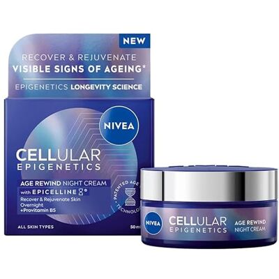 NIVEA Cellular Epigenetics Verjüngende Nachtcreme Epicelline®, reine Hyaluronsäure, nächtliche Regeneration, Faltenreduzierung 50ml NIVEA Cellular Epigenetics Verjüngende Nachtcreme Epicelline®, reine Hyaluronsäure, nächtliche Regeneration, Faltenreduzierung 50ml