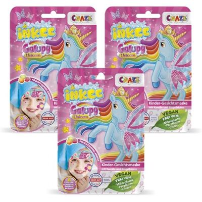 INKEE 3er Pack Galupy Unicorn Gesichtsmaske Kinder Beauty Tuchmasken INKEE 3er Pack Galupy Unicorn Gesichtsmaske Kinder Beauty Tuchmasken
