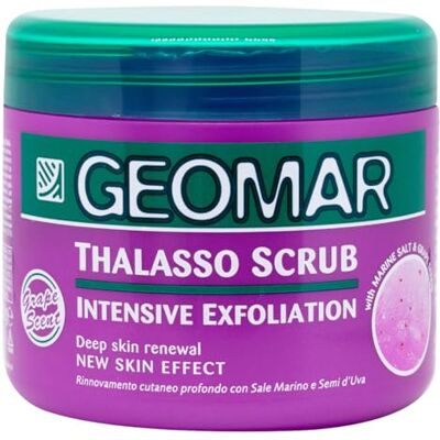 Geomar Intensives Thalasso Peeling, Tiefen Hauterneuerung, Effekt wie neue Haut, Mit Meersalz, Traubenkernen und Spurenelementen aus dem Toten Meer, Made in Italy, 600 g Geomar Intensives Thalasso Peeling, Tiefen Hauterneuerung, Effekt wie neue Haut, Mit Meersalz, Traubenkernen und Spurenelementen aus dem Toten Meer, Made in Italy, 600 g