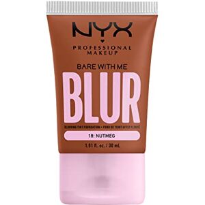 NYX PROFESSIONAL MAKEUP Weichzeichnende Foundation mit mittlerer Deckkraft und mattem Finish, Bis zu 12 Stunden Pflege und Feuchtigkeit, Mit Niacinamiden, Bare with Me, Farbe: Nutmeg, 1 x 30 ml NYX PROFESSIONAL MAKEUP Weichzeichnende Foundation mit mittlerer Deckkraft und mattem Finish, Bis zu 12 Stunden Pflege und Feuchtigkeit, Mit Niacinamiden, Bare with Me, Farbe: Nutmeg, 1 x 30 ml