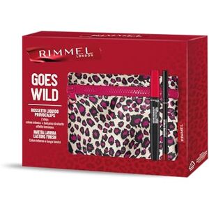 Rimmel London , Geschenkbox für Damen, Rimmel Goes Wild, Leopardenmuster mit flüssigem Lippenstift Provocalips 500 Kiss the Town Red + Lipstick Lasting Finish 880 Wine Rimmel London , Geschenkbox für Damen, Rimmel Goes Wild, Leopardenmuster mit flüssigem Lippenstift Provocalips 500 Kiss the Town Red + Lipstick Lasting Finish 880 Wine