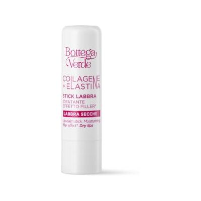 Bottega Verde Lipstick CollageneElastin, feuchtigkeitsspendender Filler-Effekt, 5 ml, mit Hyaluronsäure und Phytocollagen, nährend und schützend, 99% natürliche vegane Formel, trockene und Bottega Verde Lipstick CollageneElastin, feuchtigkeitsspendender Filler-Effekt, 5 ml, mit Hyaluronsäure und Phytocollagen, nährend und schützend, 99% natürliche vegane Formel, trockene und