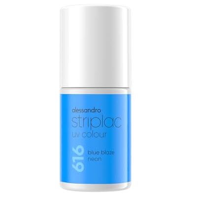 alessandro Striplac UV- Nagellack Blue Blaze Neon- Deckend & Kratzfest bis zu 15 Tage Leichtes Auftragen Schonende Abziehtechnologie Vegan 6,5ml alessandro Striplac UV- Nagellack Blue Blaze Neon- Deckend & Kratzfest bis zu 15 Tage Leichtes Auftragen Schonende Abziehtechnologie Vegan 6,5ml
