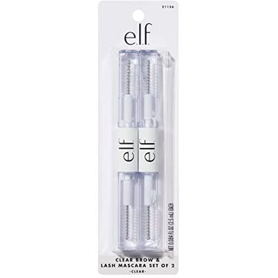 e.l.f. Clear Brow & Lash Mascara, Doppelseitiges Clear Brow Gel & Mascara, Lang anhaltende Pflegeformel, Vegan & Tierversuchsfrei, 2,50 ml (Packung mit 2) e.l.f. Clear Brow & Lash Mascara, Doppelseitiges Clear Brow Gel & Mascara, Lang anhaltende Pflegeformel, Vegan & Tierversuchsfrei, 2,50 ml (Packung mit 2)
