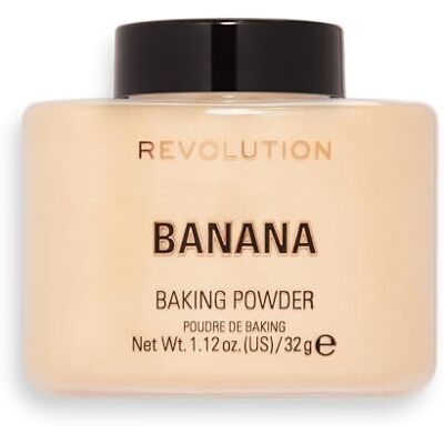 Revolution Beauty London Makeup Revolution, Loose Baking Powder, Verlängert das Tragen von Makeup, Makeup Setting Powder, Banane, Für mittlere Hauttöne, 32g Revolution Beauty London Makeup Revolution, Loose Baking Powder, Verlängert das Tragen von Makeup, Makeup Setting Powder, Banane, Für mittlere Hauttöne, 32g