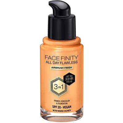 Max Factor Facefinity 3in1 All Day Flawless Liquid Foundation LSF 20-78 Warm Honey 30ml Max Factor Facefinity 3in1 All Day Flawless Liquid Foundation LSF 20-78 Warm Honey 30ml