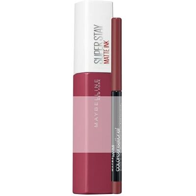 MAYBELLINE New York Super Stay Matte Ink Nr. 15 Lover mit gratis Color Sensational Shaping Lipliner Nr. 08 Gone Greige MAYBELLINE New York Super Stay Matte Ink Nr. 15 Lover mit gratis Color Sensational Shaping Lipliner Nr. 08 Gone Greige