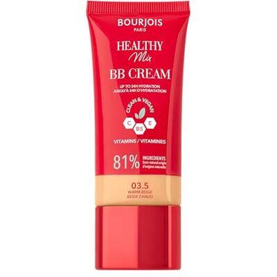Bourjois Healthy Mix, 03.5 Beige Warm, BB Crème, Foundation in Creme, deckt und versorgt den ganzen Tag mit den Vitaminen C, E und B5, Clean & Vegan Formel, 30 ml Bourjois Healthy Mix, 03.5 Beige Warm, BB Crème, Foundation in Creme, deckt und versorgt den ganzen Tag mit den Vitaminen C, E und B5, Clean & Vegan Formel, 30 ml